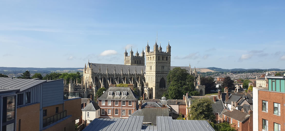 Exeter Cathedral Elevated View